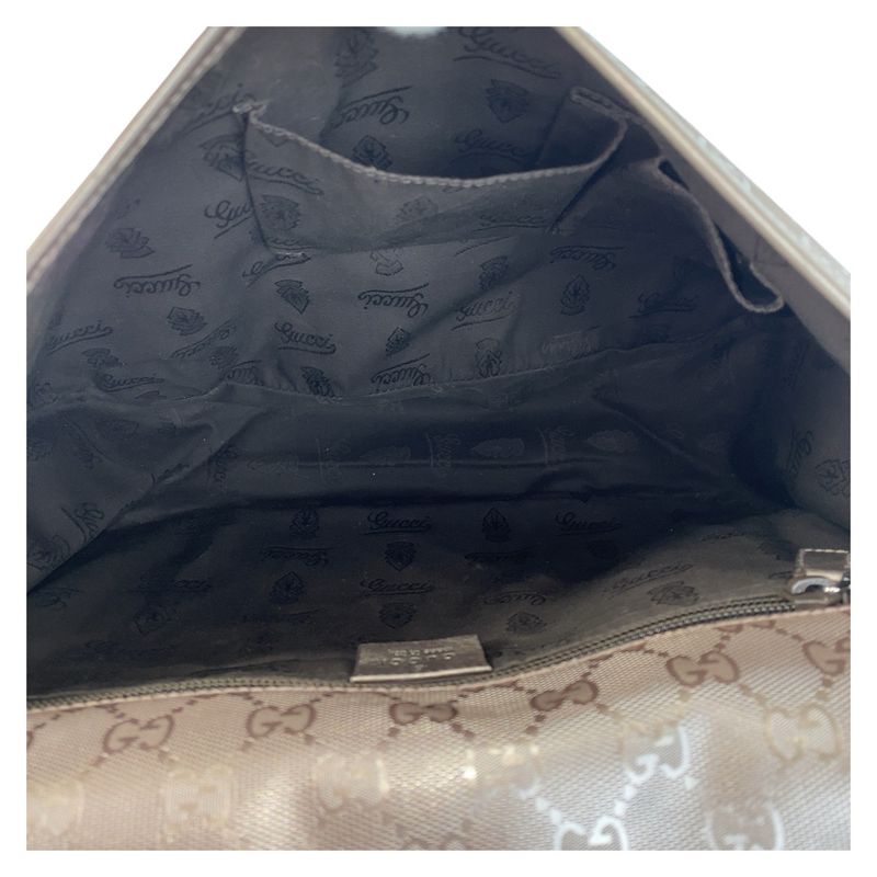 Gucci GG Imprime Metallic Brown Silver Hardware PVC 201732 Shoulder Bag