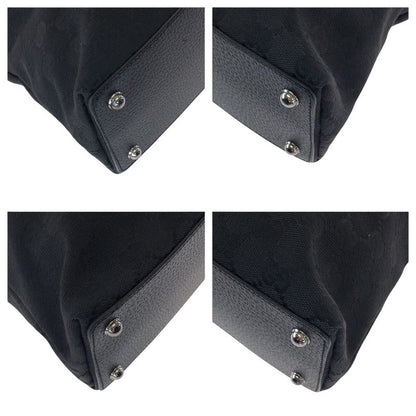 Gucci Black Silver Hardware GG Canvas 120837 Tote Bag Shoulder Bag Women 506031