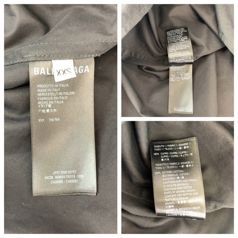 Balenciaga Stomach Material Docking Size XXS Black Cotton 658854 Tko13 Long