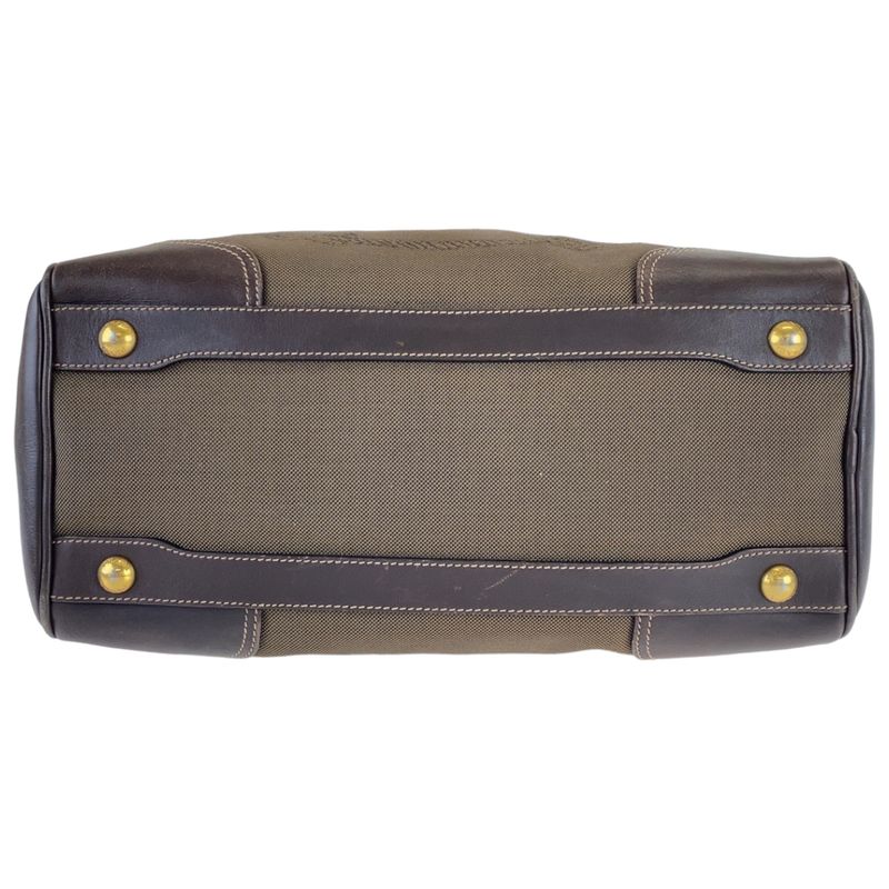 Prada Logo Jacquard Brown Canvas/leather Shoulder Bag Handbag Tote Bag Women