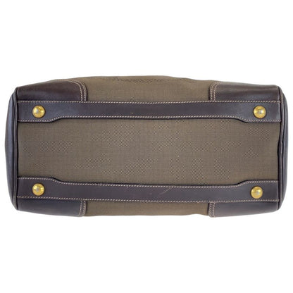 Prada Logo Jacquard Brown Canvas/leather Shoulder Bag Handbag Tote Bag Women