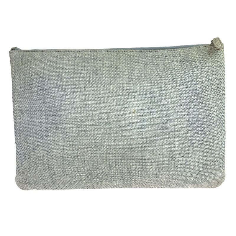 Chanel Cruise Line Deauville Coco Mark Gray Silver Hardware Clutch Bag Second