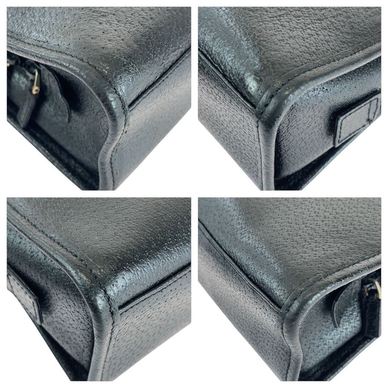 Gucci Jackie Black Silver Hardware Leather 002 1071 Tote Handbag Women 506087