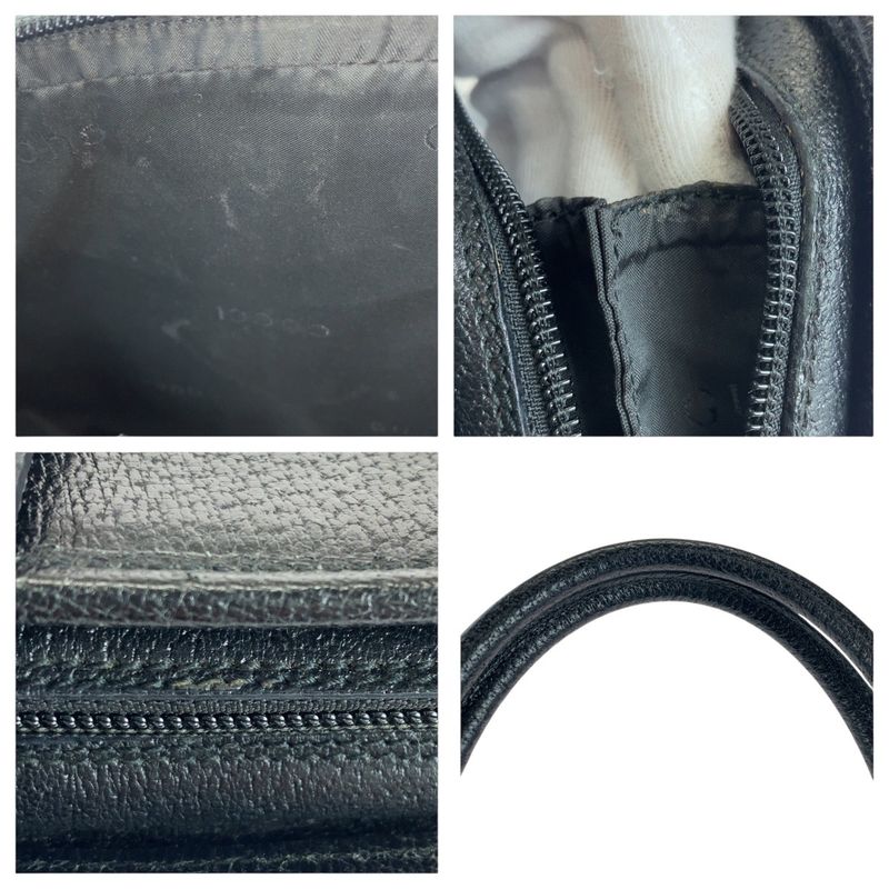 Gucci Jackie Black Silver Hardware Leather 002 1071 Tote Handbag Women 506087