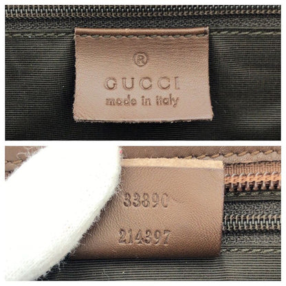 Gucci Brown Beige GG Canvas/leather 33890 Tote Bag Shoulder Bag Women 506088