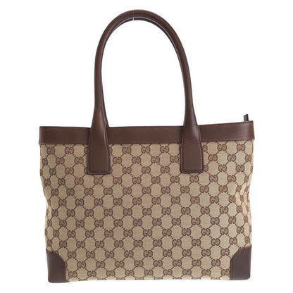 Gucci Brown Beige GG Canvas/leather 33890 Tote Bag Shoulder Bag Women 506088