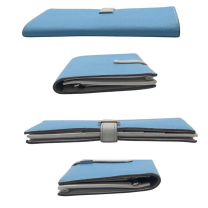 Hermes Bearn Souffle Blue Light Blue White Vaux Epson Long Wallet Long Wallet