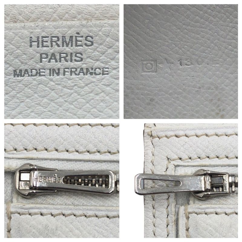 Hermes Bearn Souffle Blue Light Blue White Vaux Epson Long Wallet Long Wallet