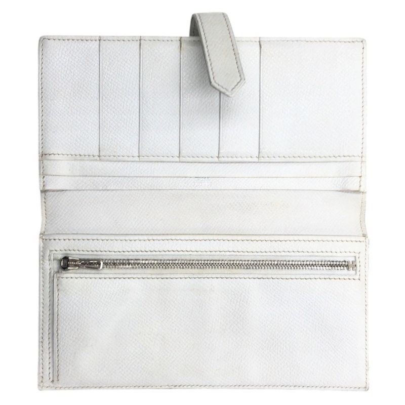 Hermes Bearn Souffle Blue Light Blue White Vaux Epson Long Wallet Long Wallet