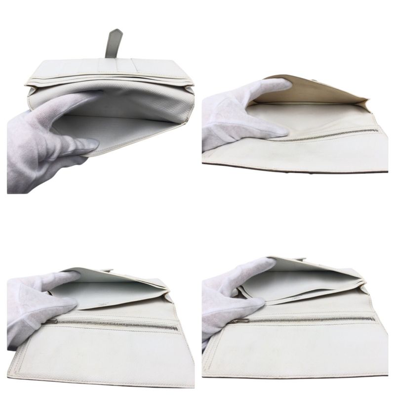 Hermes Bearn Souffle Blue Light Blue White Vaux Epson Long Wallet Long Wallet