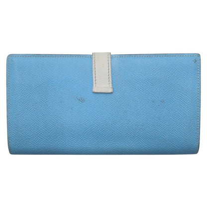 Hermes Bearn Souffle Blue Light Blue White Vaux Epson Long Wallet Long Wallet