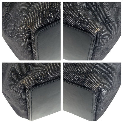 Gucci Black GG Canvas/leather 31243 Tote Bag Shoulder Bag Women 506091