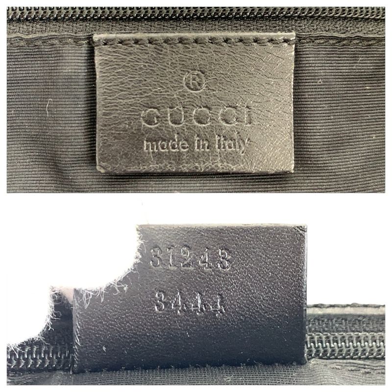 Gucci Black GG Canvas/leather 31243 Tote Bag Shoulder Bag Women 506091