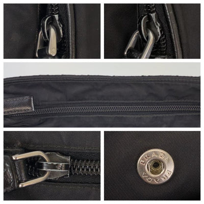Prada Tessuto Triangle Logo Unisex Black Silver Hardware Nylon Shoulder Bag