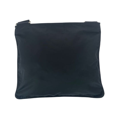 Prada Tessuto Triangle Logo Plate Black Silver Hardware Nylon Shoulder Bag