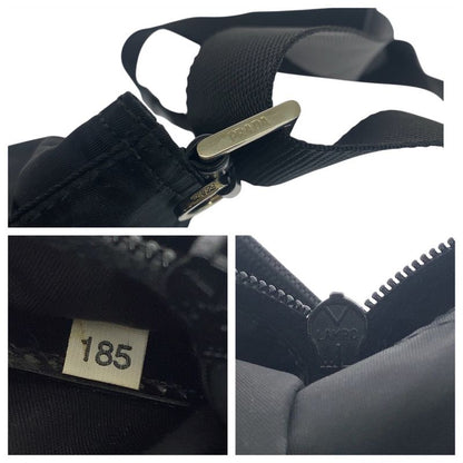 Prada Tessuto Triangle Logo Plate Black Silver Hardware Nylon Shoulder Bag
