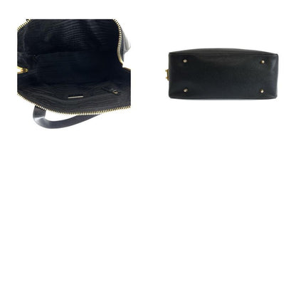 Prada Saffiano Black Gold Hardware Leather Tote Handbag Women 505769