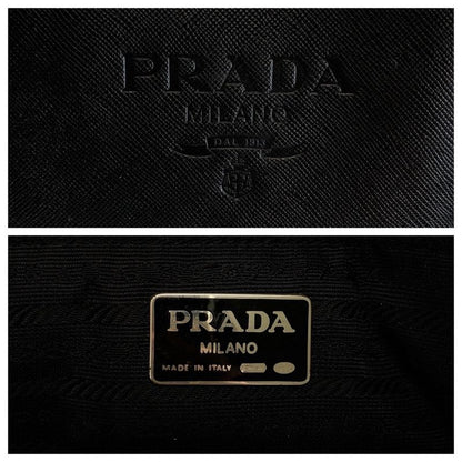 Prada Saffiano Black Gold Hardware Leather Tote Handbag Women 505769