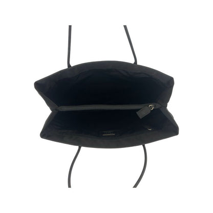 Prada Tessuto Triangle Logo Plate Black Silver Hardware Nylon Tote Bag Shoulder