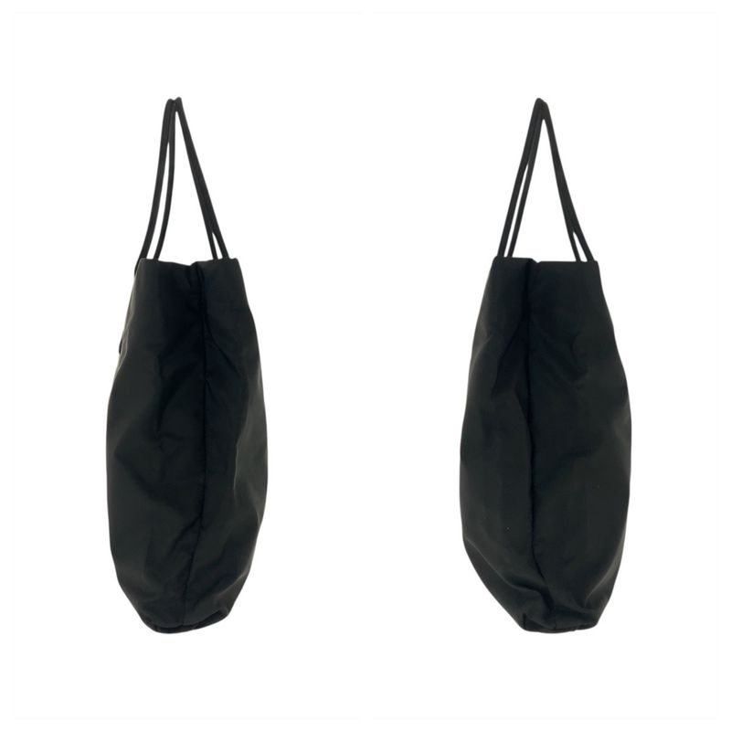 Prada Tessuto Triangle Logo Plate Black Silver Hardware Nylon Tote Bag Shoulder