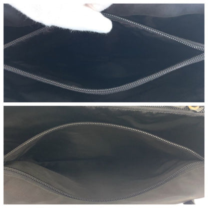 Prada Tessuto Triangle Logo Plate Black Silver Hardware Nylon Tote Bag Shoulder