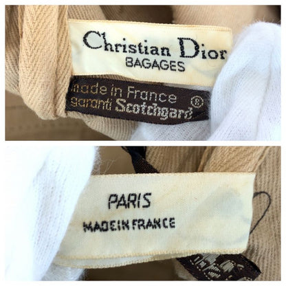 DIOR Vintage Trotter Black Beige Gold Hardware Canvas/leather Boston Bag Women