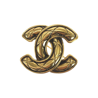 Chanel Vintage Coco Mark Gold Metal Brooch Ladies 505879