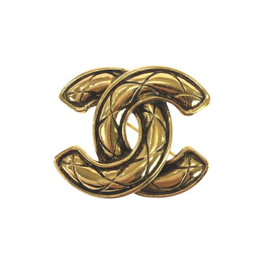 Chanel Vintage Coco Mark Gold Metal Brooch Ladies 505879