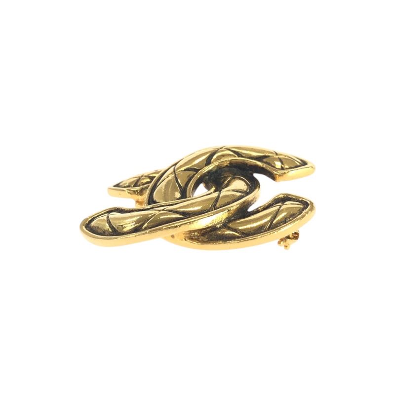 Chanel Vintage Coco Mark Gold Metal Brooch Ladies 505879