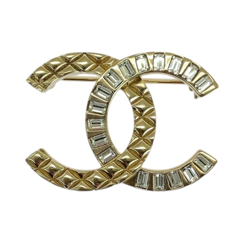Chanel Coco Mark Gold Metal/rhinestone Brooch Ladies 505880