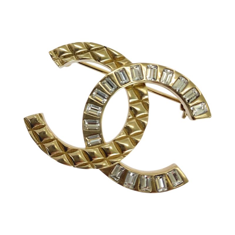 Chanel Coco Mark Gold Metal/rhinestone Brooch Ladies 505880