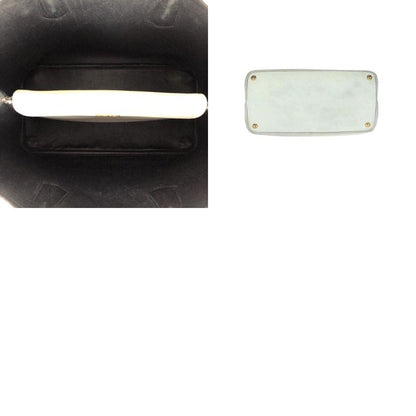 Prada Saffiano Triangle Logo Plate White Gold Hardware Leather Tote Handbag