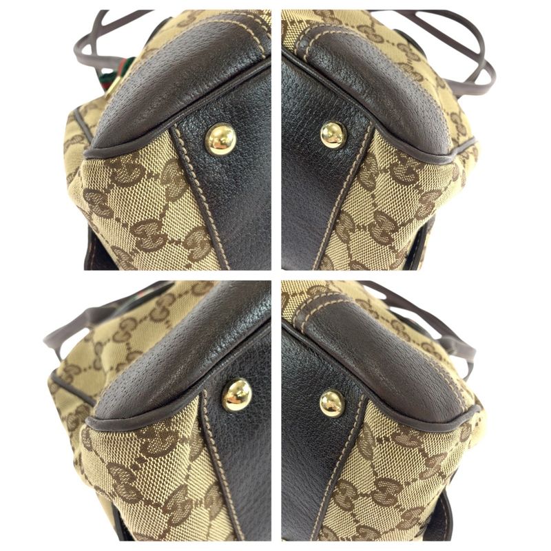 Gucci Sherry Line Printhie Beige Brown Gold Hardware GG Canvas/leather 161720