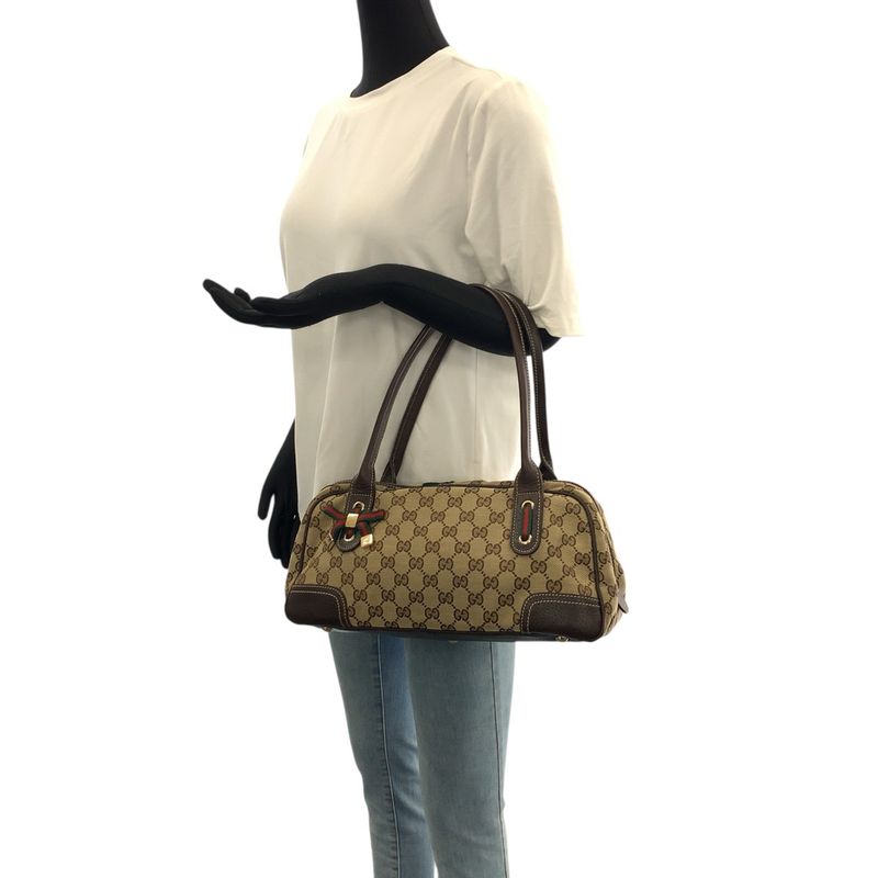 Gucci Sherry Line Printhie Beige Brown Gold Hardware GG Canvas/leather 161720