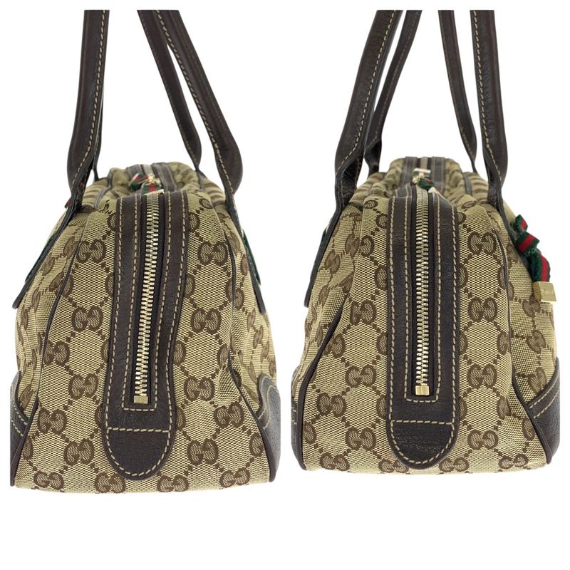 Gucci Sherry Line Printhie Beige Brown Gold Hardware GG Canvas/leather 161720