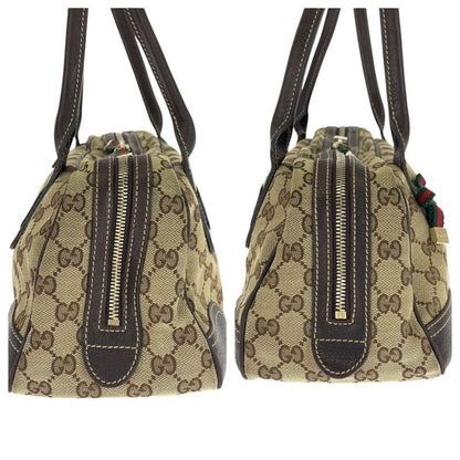 Gucci Sherry Line Printhie Beige Brown Gold Hardware GG Canvas/leather 161720