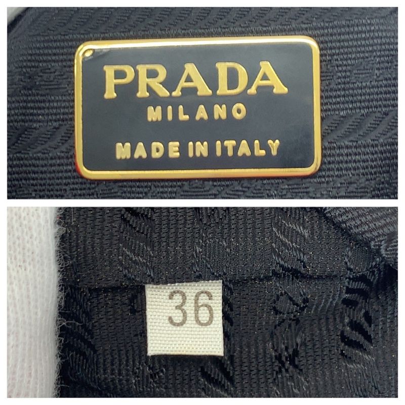 Prada Logo Embroidery Red Gold Hardware Satin Shoulder Bag Pouch Drawstring