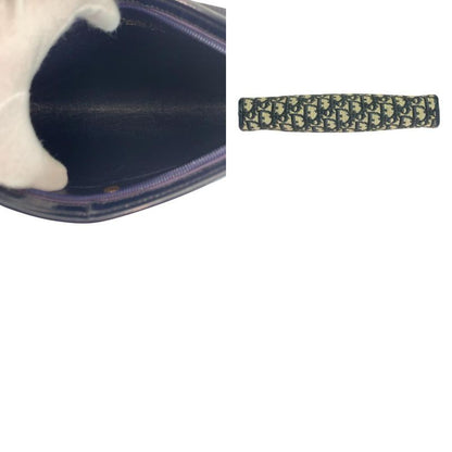 DIOR Vintage Trotter Navy Gold Hardware Canvas/leather Shoulder Bag Women 505915