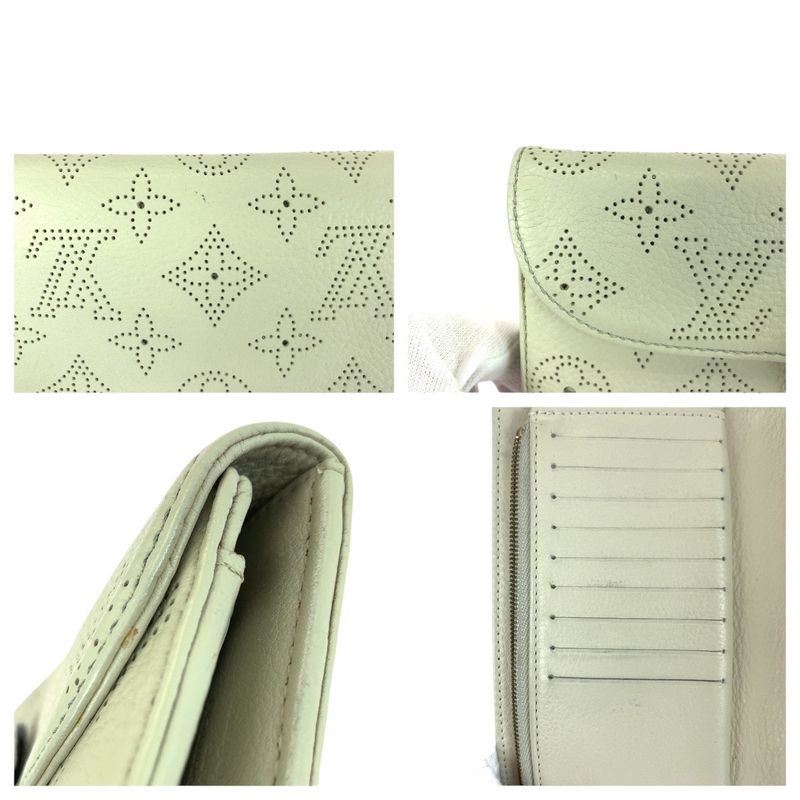 Louis Vuitton Mahina Portefeuille Amelia Off White Ivory Gold Hardware Leather