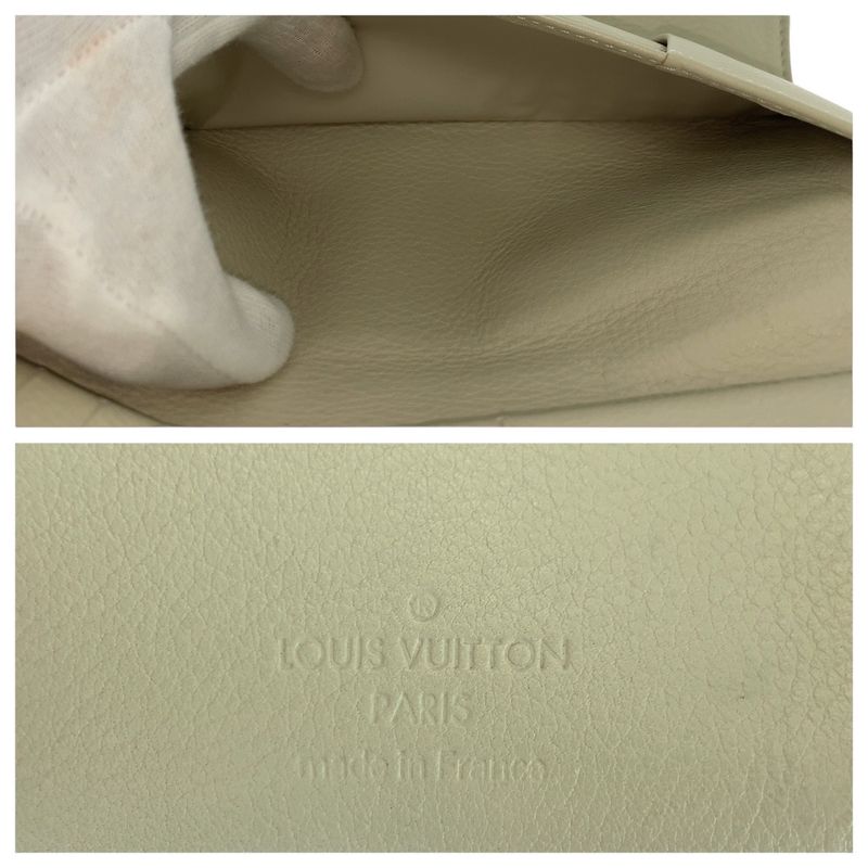 Louis Vuitton Mahina Portefeuille Amelia Off White Ivory Gold Hardware Leather