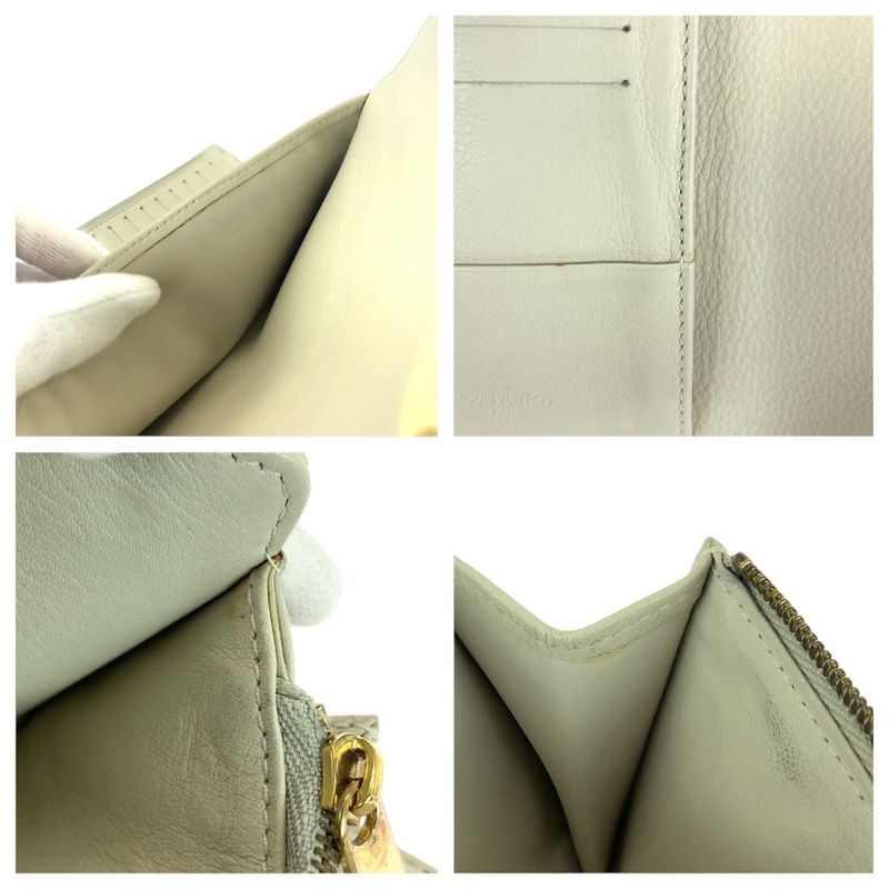 Louis Vuitton Mahina Portefeuille Amelia Off White Ivory Gold Hardware Leather