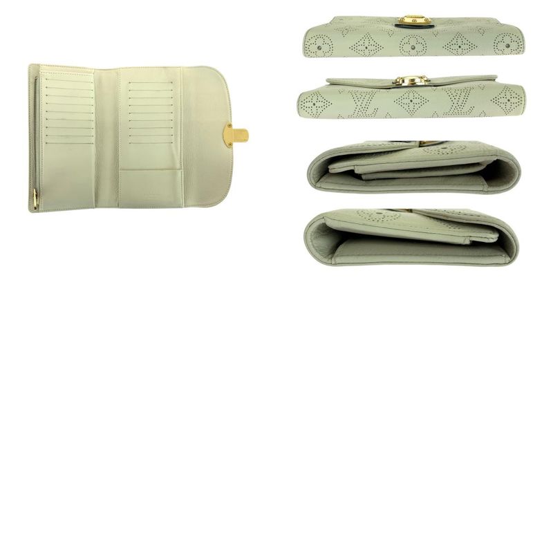 Louis Vuitton Mahina Portefeuille Amelia Off White Ivory Gold Hardware Leather