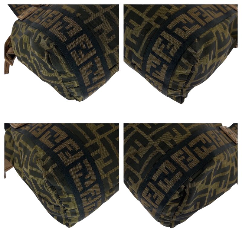 Fendi Vintage Zucca Brown Gold Hardware Canvas Handbag Shoulder Bag Women 506076