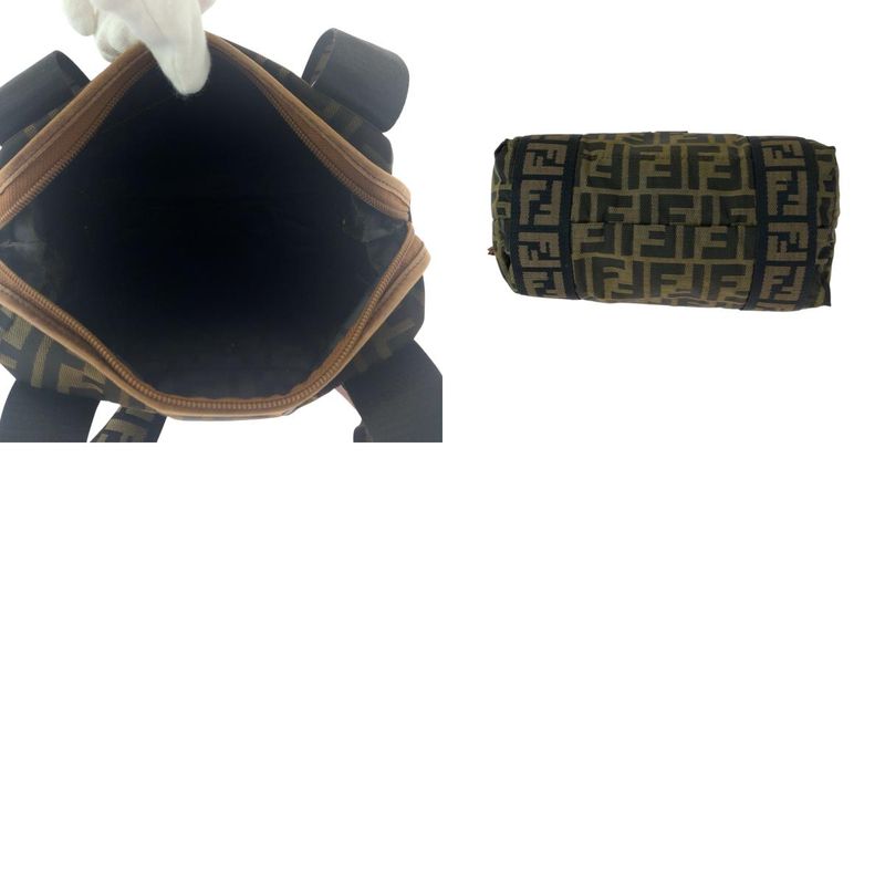 Fendi Vintage Zucca Brown Gold Hardware Canvas Handbag Shoulder Bag Women 506076