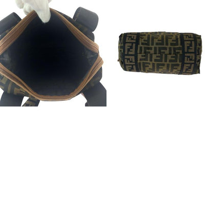 Fendi Vintage Zucca Brown Gold Hardware Canvas Handbag Shoulder Bag Women 506076