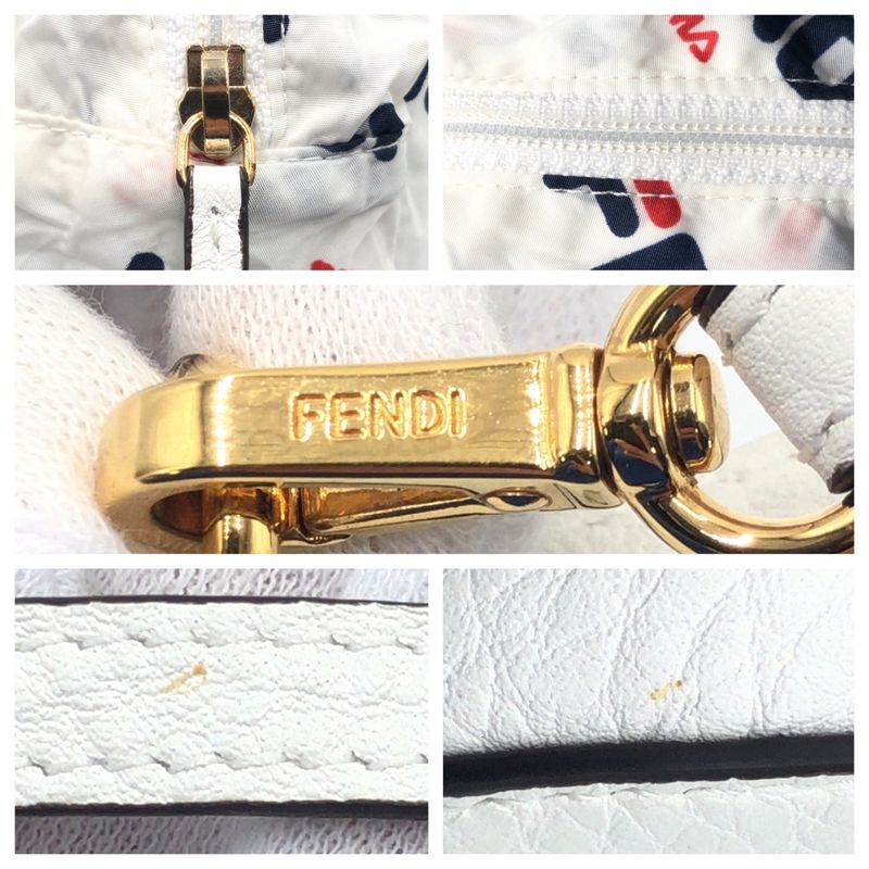Fendi FILA Collaboration With Pouch White Nylon Folding Backpack Sac Eco Bag
