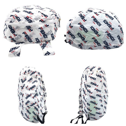 Fendi FILA Collaboration With Pouch White Nylon Folding Backpack Sac Eco Bag