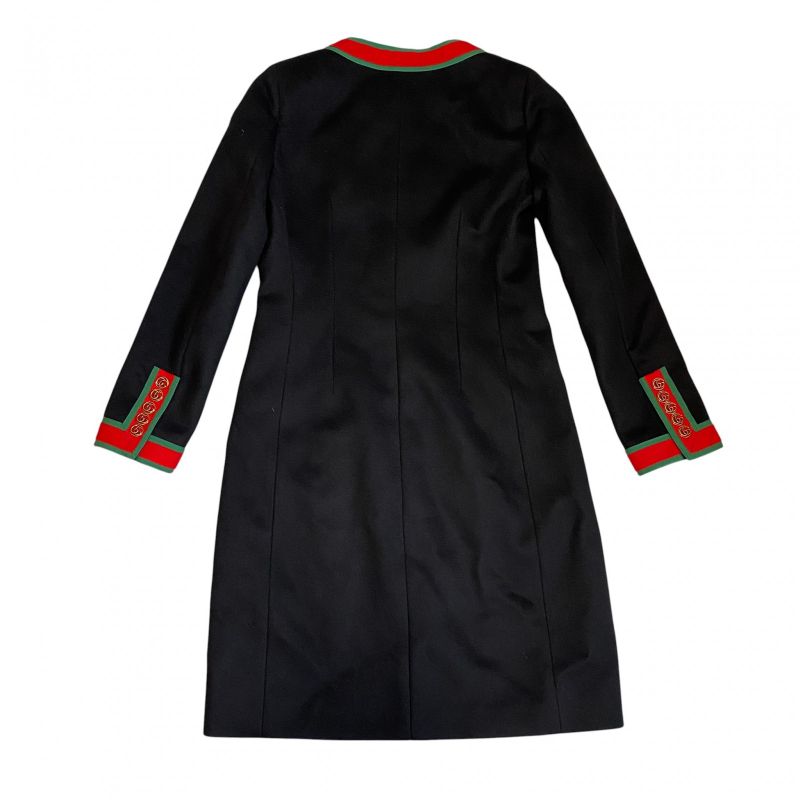 Gucci Women's Web Strap Coat 40 Sherry Line