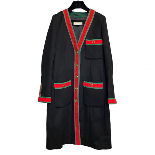 Gucci Women's Web Strap Coat 40 Sherry Line