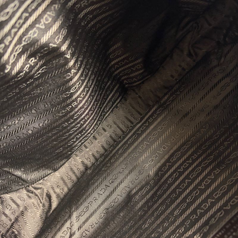 Prada Triangle Logo One Shoulder Bag Hobo Soho Tessuto Nylon Nappaleather Dark